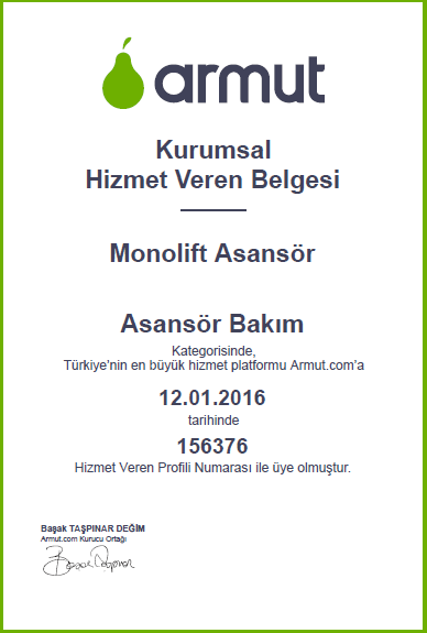 Monolift asansör armut.com'da....